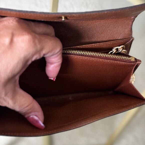 Louis Vuitton Portefeuille Sarah Monogram Long Wallet Brown Authentic with Chain - Picture 5 of 15